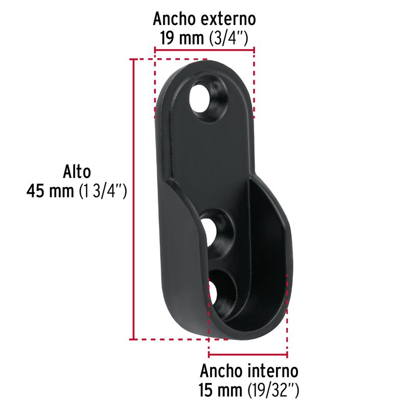 Soporte-de-pared-ovalado-negro-de-1-3-4--para-tubo-de-closet-ovalado.