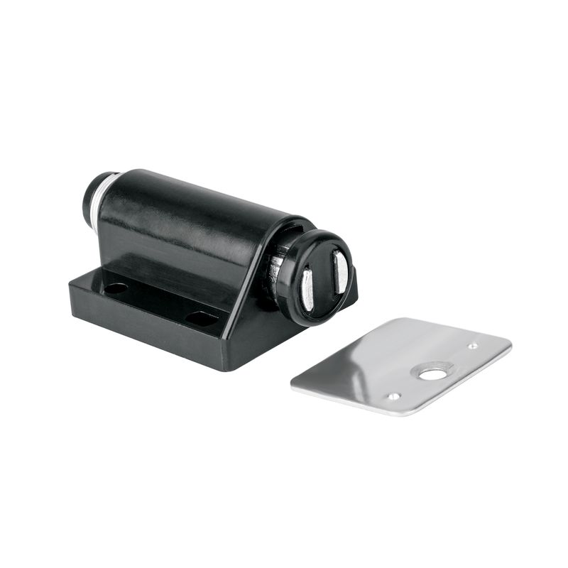 Tope-para-puertas-de-muebles-tipo-piston-magnetico-negro-con-sistema-de-presion.