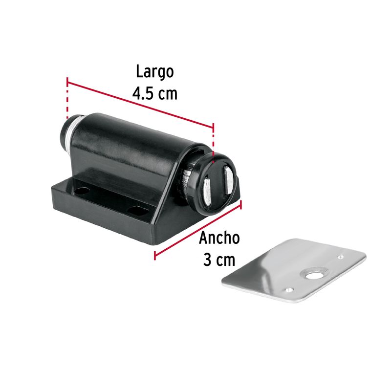 Tope-para-puertas-de-muebles-tipo-piston-magnetico-negro-con-sistema-de-presion.