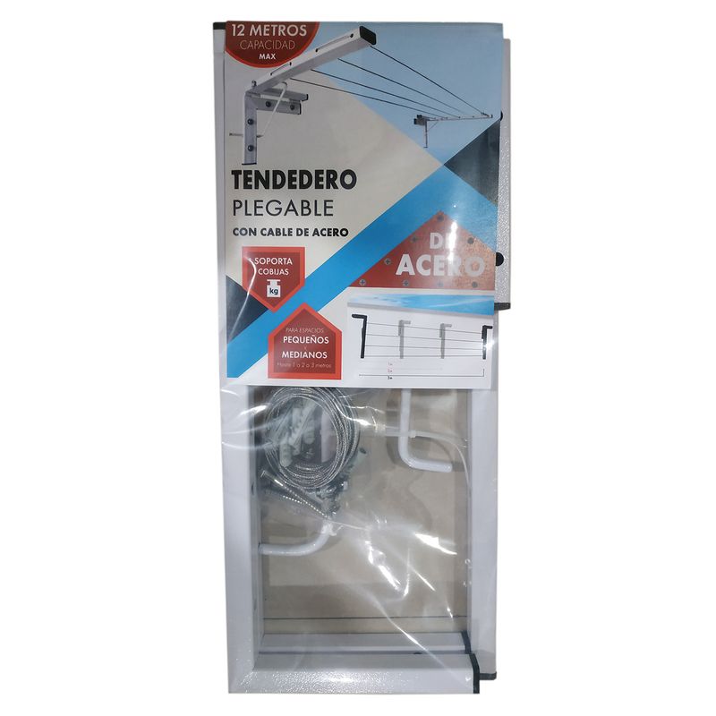 Tendedero-Plegable-de-acero-Incluye-Kit-de-Instalacion-Gratis-Para-espacios-Medianos-y-Pequeños-Capacidad-12-m-Rango-3-m.
