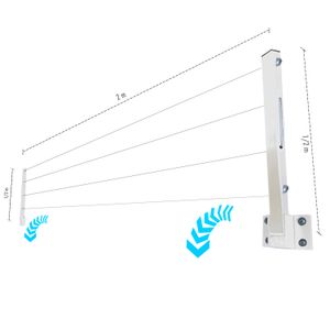 Tendedero Plegable de acero Kit de Instalación Gratis! Espacios pequeños Uso interior o exterior Capacidad 8 m Rango 2 m. - FORTE