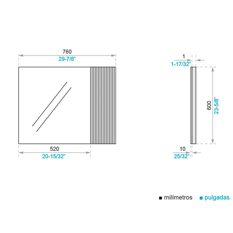 Espejo-para-baño-ecologico-rectangular-con-base-de-76x60-cm-y-listones-laterales-fabricados-en-MDP-tropical.