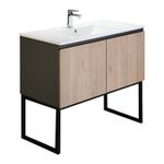 Mueble-al-piso-para-baño-para-lavabo-tocador-HELENA-100-CM.-Dos-puertas-abatibles-patas-metalicas.