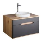 Mueble-suspendido-para-baño-CURVED-75-CM-gris-mate---duna.-Para-lavabo-de-sobreponer.-Gaveta-inferior.