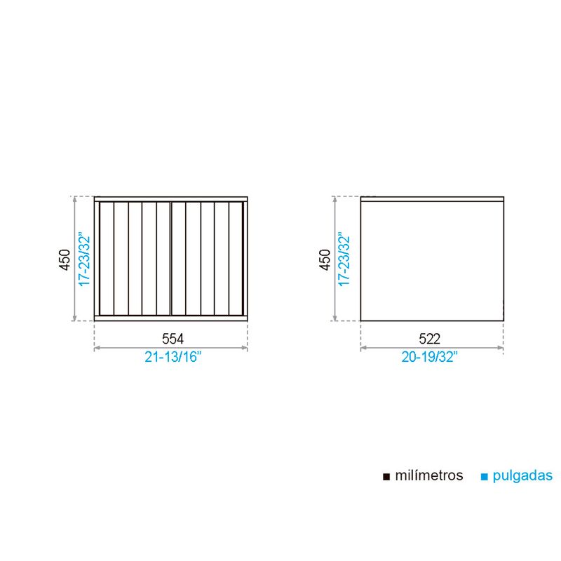 Mueble-suspendido-para-baño-DUNE-55-CM-para-lavabo-de-sobreponer.-Dos-puertas-frontales-ranuradas.