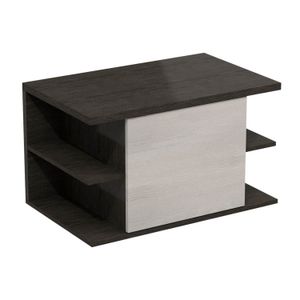 Mueble suspendido para baño PARSEIN 75 CM, para lavabo de sobreponer. Puerta abatible. Repisas laterales vistas. - FV
