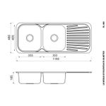 Fregadero-dos-pozos-con-escurridor-118x48-cm-para-empotrar-modelo-reversible.
