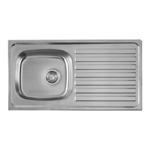 Fregadero un pozo con escurridor 94x49 cm, para empotrar, modelo reversible. - FV