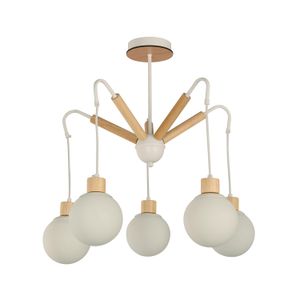 Lámpara colgante BlancaANCO de 5 luces con base tipo E27 Potencia de 40 Watts - LUMICENTRO