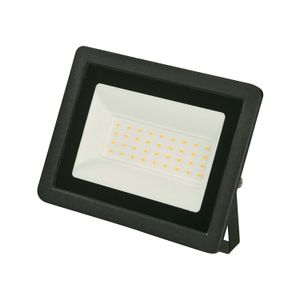 Reflector LED exterior negro de luz amarilla - LUMICENTRO