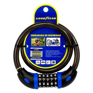 Cable con candado de código de 1,2 x 65cm - GOODYEAR