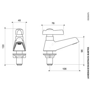 Llave para Lavabo Línea Fiori Lever - FV
