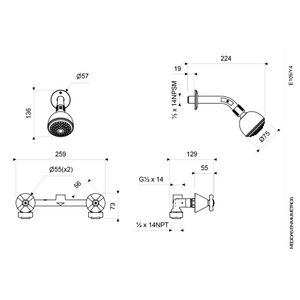 Juego de Ducha Línea Crux - FV