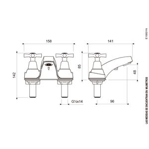 Juego Centerset 4" para Lavabo Línea Crux - FV