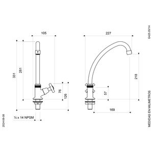 Llave con Pico Bar para Cocina Línea Crux - FV