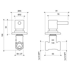 Llave de Ducha Línea Scala Lever - FV