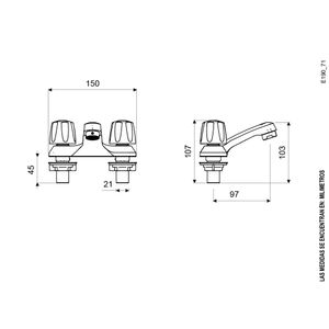 Juego Centerset 4" para Lavabo Línea Capri - FV