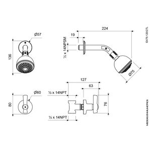 Llave Campanola con Ducha Línea Fiori Lever - FV