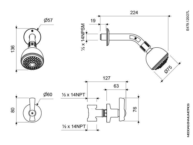 Llave-Campanola-con-Ducha-Linea-Fiori-Lever