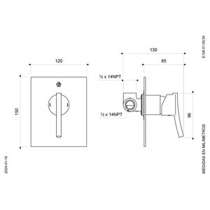 Juego Mezclador Monocomando para Ducha Línea Libby - FV