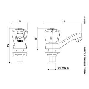 Llave para Lavabo Línea Euro Style - FV