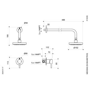 Juego Monocomando para Ducha Línea Scala Lever - FV