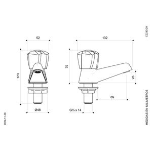 Llave para Lavabo Línea Euro Style - FV