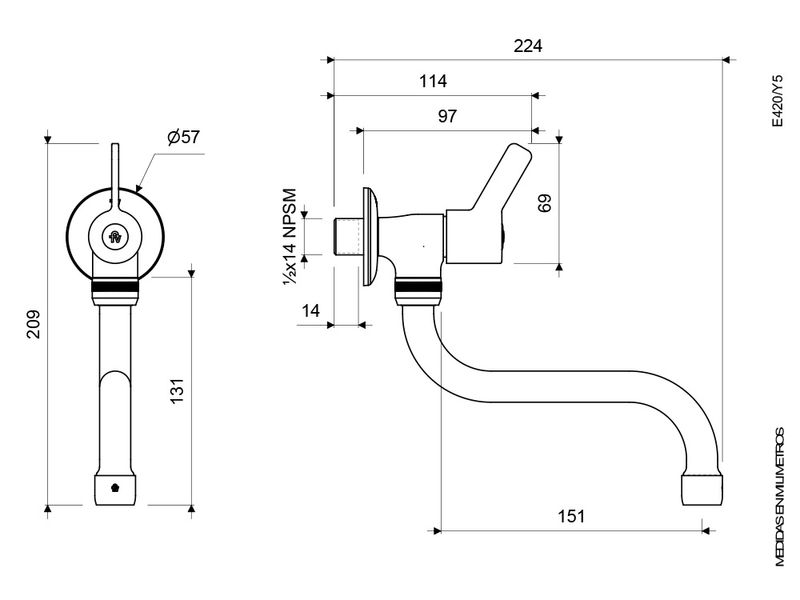 Llave-de-Pared-con-Pico-Bajo-para-Cocina-Linea-Treviso