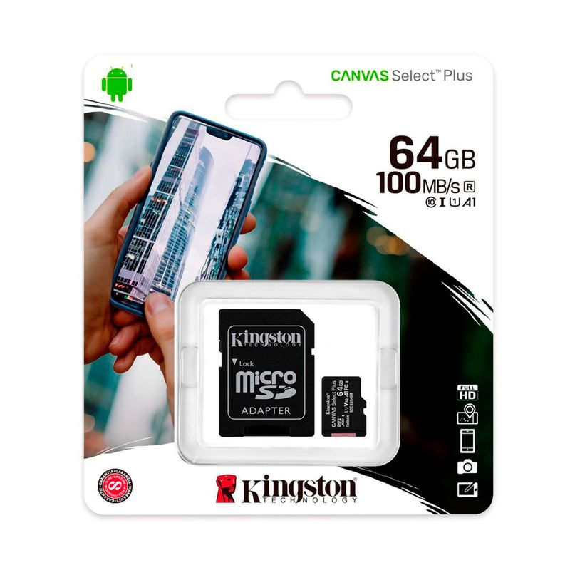 Memoria-micro-SD-card-64GB-con-velocidad-Clase-10-A1--100MB-s.