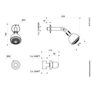 Llave Campanola con Ducha Línea Capri - FV