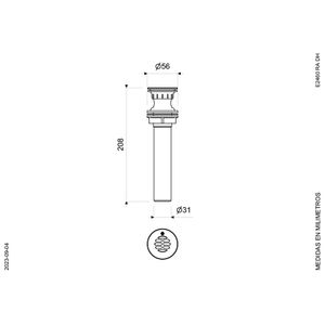 Desagüe de Resina Plástica con Rejilla para Lavabo - Medida 1 1/4" - FV