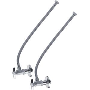 Conjunto Llaves Angulares con Manguera Flexible 16" para Lavabo - FV