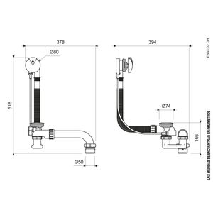 Sistema de Desagüe Flexible para Tina/Hidromasaje - FV