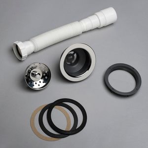 Conjunto Desagüe de Canastilla y Sifón Extensible - Medida 1 1/2" - FV