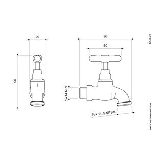 Llave de Manguera - Manija "T" - Medida 1/2" - FV