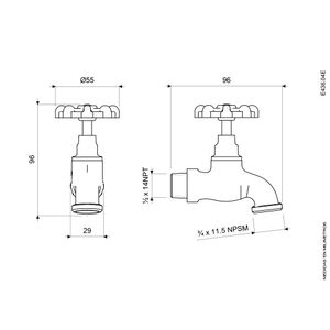 Llave de Manguera - Manija Redonda - Medida 1/2" - FV