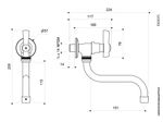 Llave-de-Pared-con-Pico-Bajo-para-Cocina-Linea-Fiori-Lever