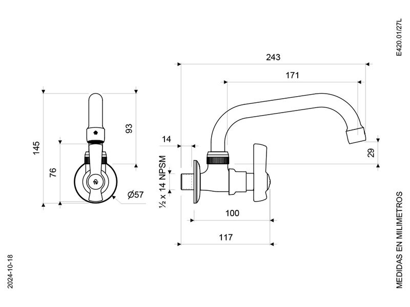 Llave-de-Pared-con-Pico-Alto-para-Cocina-Linea-Fiori-Lever