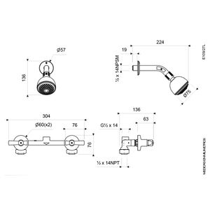 Juego de Ducha Línea Fiori Lever - FV