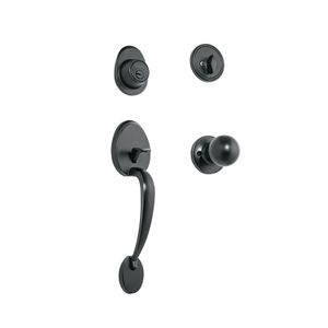 Juego de entrada negro mate de llave-llave mariposa - HERMEX