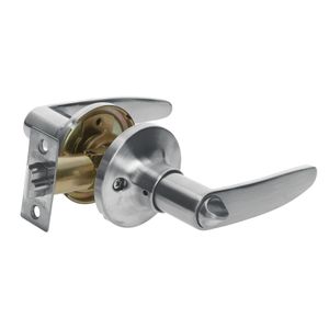 Cerradura cromo mate de manija para dormitorio - HERMEX