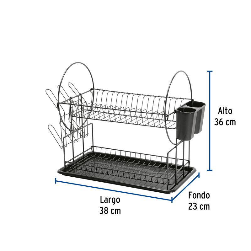 Escurridor-de-platos-negro-con-2-niveles