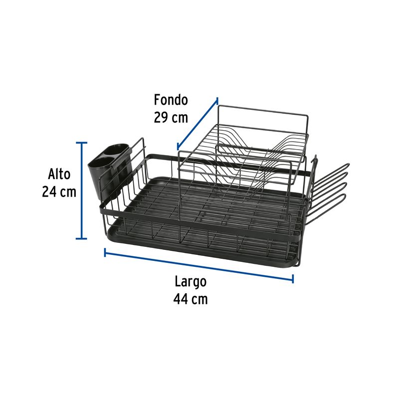 Escurridor-de-platos-con-2-niveles-negro