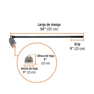 Azadón de 2,5 lb con mango de acero - TRUPER