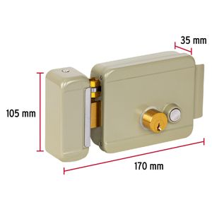 Cerradura izquierda eléctrica con pulsador - HERMEX