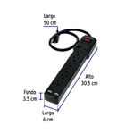 Cortapico-lineal-de-6-tomas-50cm-negro