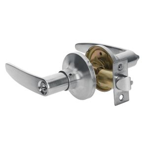 Cerradura cromo mate de manija para dormitorio - HERMEX
