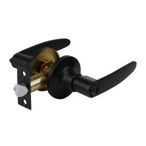Cerradura negro mate de manija para dormitorio - HERMEX