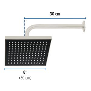 Cabeza de ducha cuadrada de 8" con brazo - FOSET