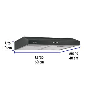 Campana extractora de 60cm negra - FOSET